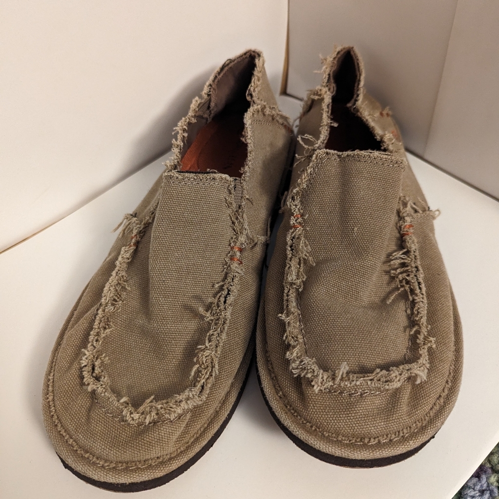 Men's Magellan Tan Canvas Loafer Slip On Shoes 9D